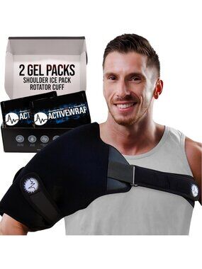 Adjustable Shoulder Ice Pack Wrap with Hot & Cold Gel Packs for Recovery